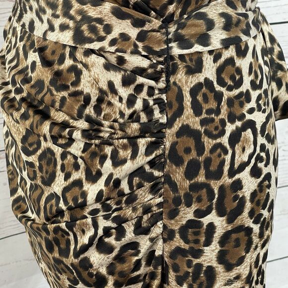 INC International Concepts Medium Ruched 3/4 Sleeve Stretch Belted Surplice Neck - Picture 6 of 8